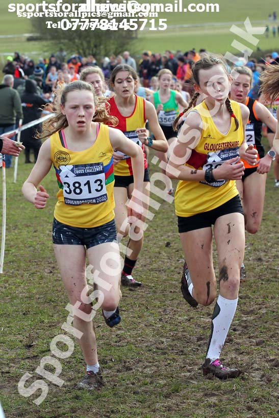 Girls under-15s, 2020 British Athletics Inter Counties Cross Country Champs., Prestwold Hall, Loughborough. Photo: David T. Hewitson/Sports for All Pics